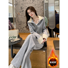 批发韩系秋冬一整套高级感时尚休闲运动套装<b class='q'>卫衣</b>阔腿裤<b class='q'>两件</b>套套装