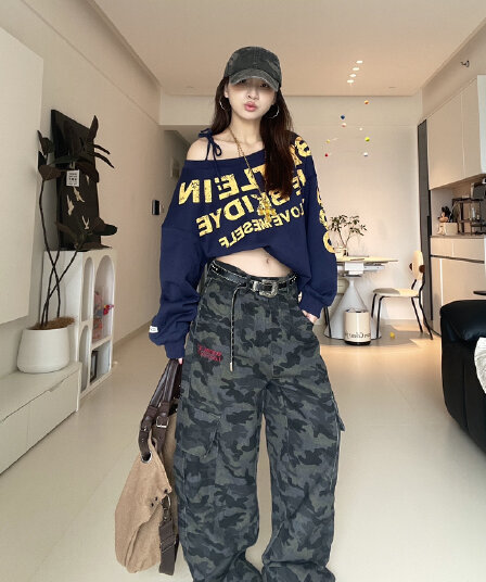 원단 순수한 Mianhua 면 복합 후드티 새로운 맨위 아메리칸 조수 브랜드 알파벳 디자인 센스 핫걸 여성 긴 소매