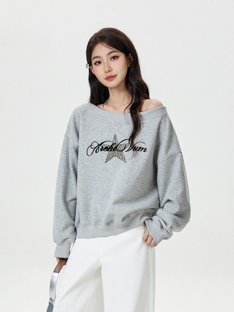 비스듬한 칼라 남자 바 면 봄과 가을 긴팔 이후 패키지 칼라 프린트 후드티 맨위 여성