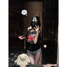 批发广州布料240克95%棉+5%氨纶棉拉架性感辣妹斜肩一字领短袖T体恤女