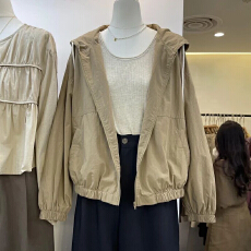 2026新款春夏防晒薄款气质韩国东大门显瘦减龄百搭宽松连帽开衫