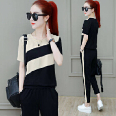 批发运动套装女2026<b class='q'>夏</b>新款韩版宽松大码短袖时尚跑步休闲两件套