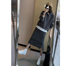 批发欧洲站时尚休闲<b class='q'>套装</b><b class='q'>女</b>2026年春秋冬新款高级感时尚半裙<b class='q'>卫衣</b>两件套