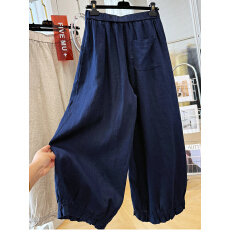 批发广州棉麻特<b class='q'>大码</b>300斤韩系巨好看的九分休闲裤女夏季薄款
