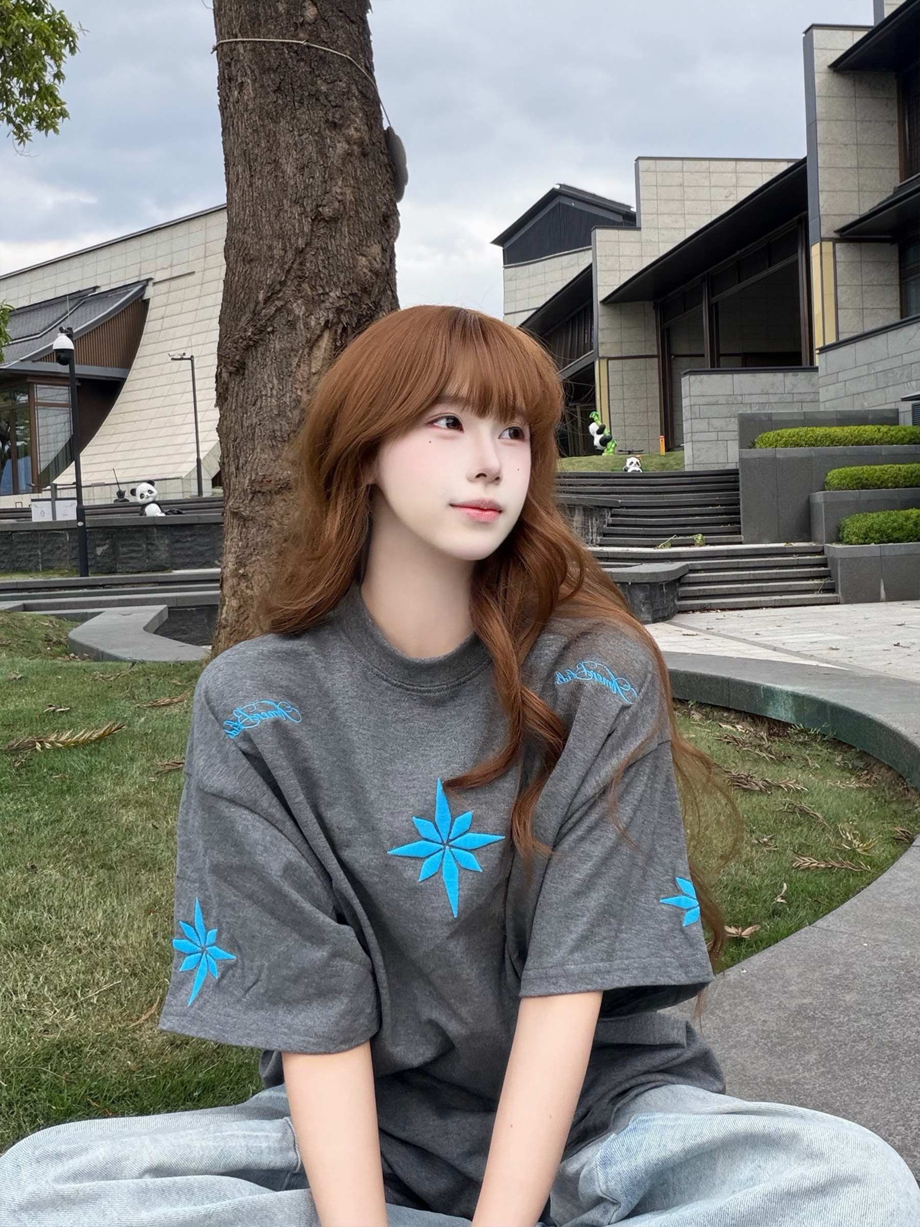 아메리칸 레트로 눈꽃 자수 알파벳 2026 여름 새로운 반팔 티셔츠 무거운 커플 섹션 루즈핏 맨위 ins