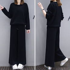 批发大码女<b class='q'>装</b>洋气套<b class='q'>装</b>女春<b class='q'>装</b>新款胖mm遮肚子藏肉<b class='q'>显瘦</b>阔腿<b class='q'>裤</b><b class='q'>休闲</b>两件套
