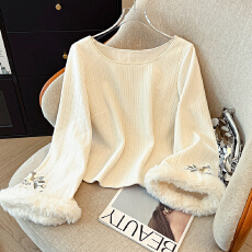 批发实拍国风复古精致刺绣针织内搭秋冬百搭打底衫