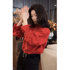 批发【悦悦专属】秋<b class='q'>冬</b>花边领显瘦百搭气质小众衬衣