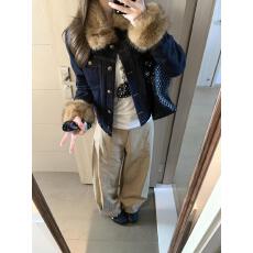 批发实拍实价 毛毛领牛仔外套女秋冬新款短款上衣女