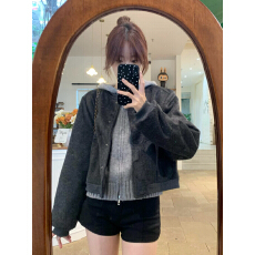 批发实拍实价 两件套高级感韩系毛呢棒球外套秋冬叠穿连帽针织<b class='q'>毛衣</b>