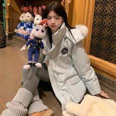 批发工装毛领派克服羽绒棉服女设计感小众2026毛毛内胆冬季新款<b class='q'>中长款</b>