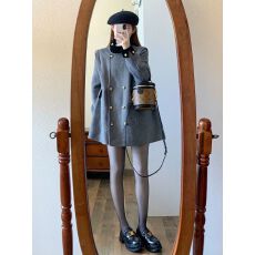 批发法式小众设计感宽松显瘦毛呢<b class='q'>外套</b>秋冬新款气质呢子大衣女