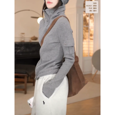 批发韩版双拉链高领<b class='q'>开衫</b><b class='q'>卫衣</b>女百搭外套