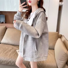 批发早秋外套女<b class='q'>韩版</b>宽松显瘦<b class='q'>大码</b>设计感小众薄款开衫卫衣潮