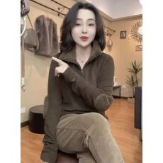 欧货双面德绒打底卫衣女新款2025爆款时尚洋气内搭时髦显瘦上衣潮