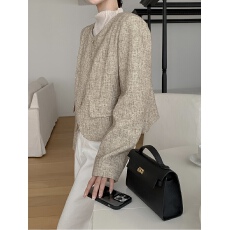 批发原版优质面料+双层内里 圆领<b class='q'>外套</b>上衣小个子西装复古秋季法式