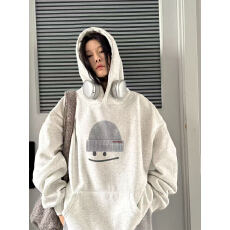 批发【华棉复合银狐绒420g】无绳有口袋 连帽印花卫衣外套