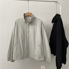 批发韩版拼接大口袋立领冲锋衣拉链外套女<b class='q'>春</b>秋季夹克开衫