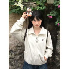 批发华棉】毛领<b class='q'>短款</b>外套女秋冬新款小个子保暖加绒休闲百搭连帽卫衣