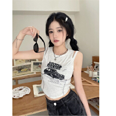 批发随心裁<b class='q'>莫代尔</b>260克1*1】美式辣妹性感灰色吊带<b class='q'>背心</b>