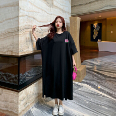 批发仿棉牛奶丝#<b class='q'>大码</b>女装夏季新款宽松休闲家居服森系连衣裙跨境