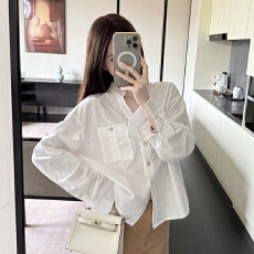 批发外搭薄款V领长袖白色防晒衬衫外套女夏季2026新款轻奢高级感睡衣