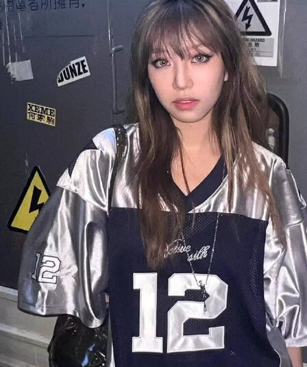 아메리칸 운동 저지 반팔 티셔츠 루즈핏 디자인 센스 작은 대중