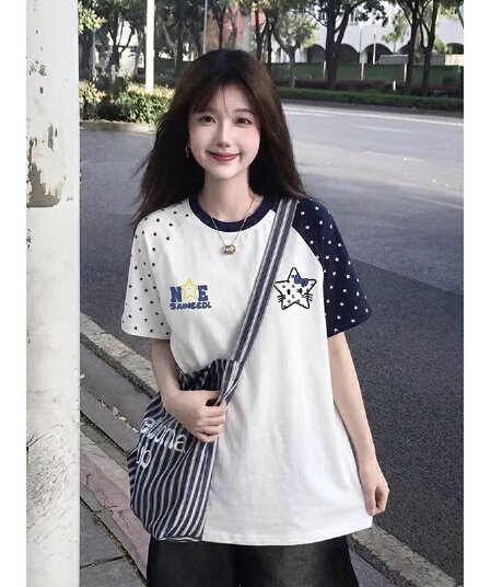 프린트 19 지점 220 그램 순면 반팔 티셔츠 남녀