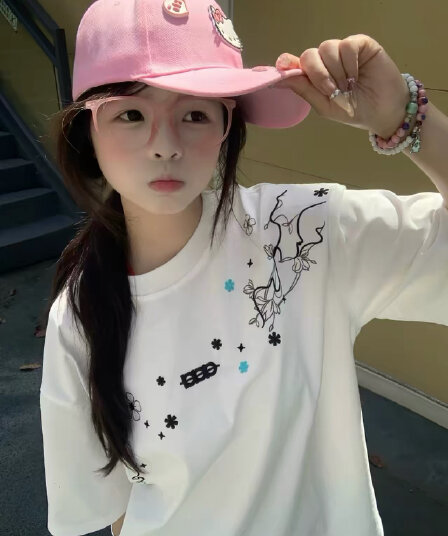 자수 네리 가게 천 순면 220 그램 빗질하다 닫기 반팔 티셔츠