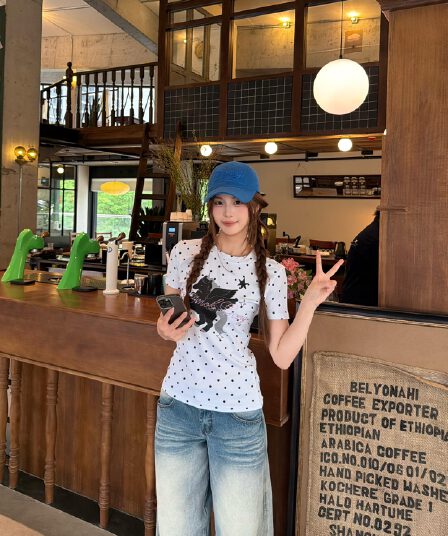 220 그램 40 빗질하다 92 면 8 암모니아 Lun 이후 패키지 칼라 몸매 가꾸기 슬림해 보이는 긍정적 인 어깨 반팔 티셔츠