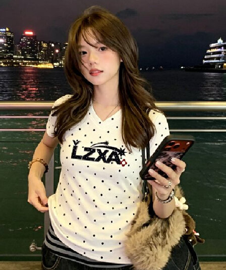 40 210 그램 빗질하다 92 면 8 암모니아 Lun 이후 패키지 칼라 몸매 가꾸기 슬림해 보이는 긍정적 인 어깨 V넥 반팔 t