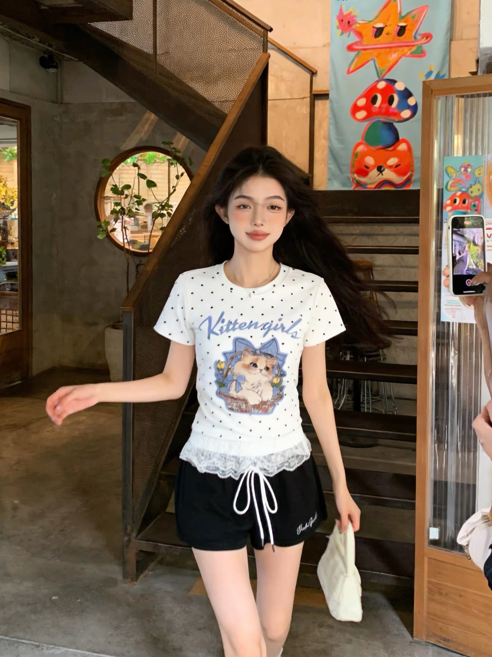 220 그램 40 빗질하다 92 면 8 암모니아 Lun 이후 패키지 칼라 몸매 가꾸기 슬림해 보이는 긍정적 인 어깨 반팔 티셔츠