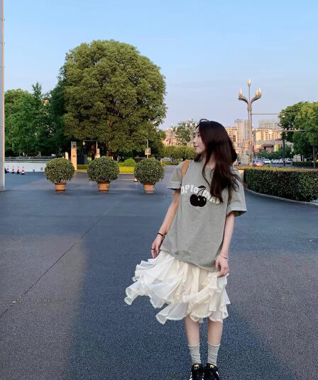 자수 네리 가게 천 순면 220 그램 반팔 티셔츠