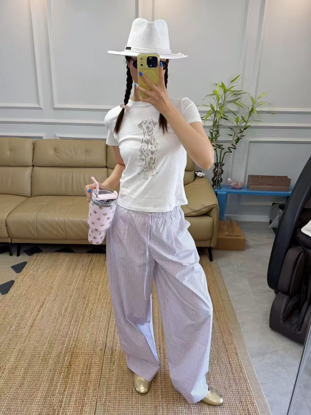 아메리칸 레트로 긍정적 인 어깨 라운드 넥 프린트 반팔 티셔츠