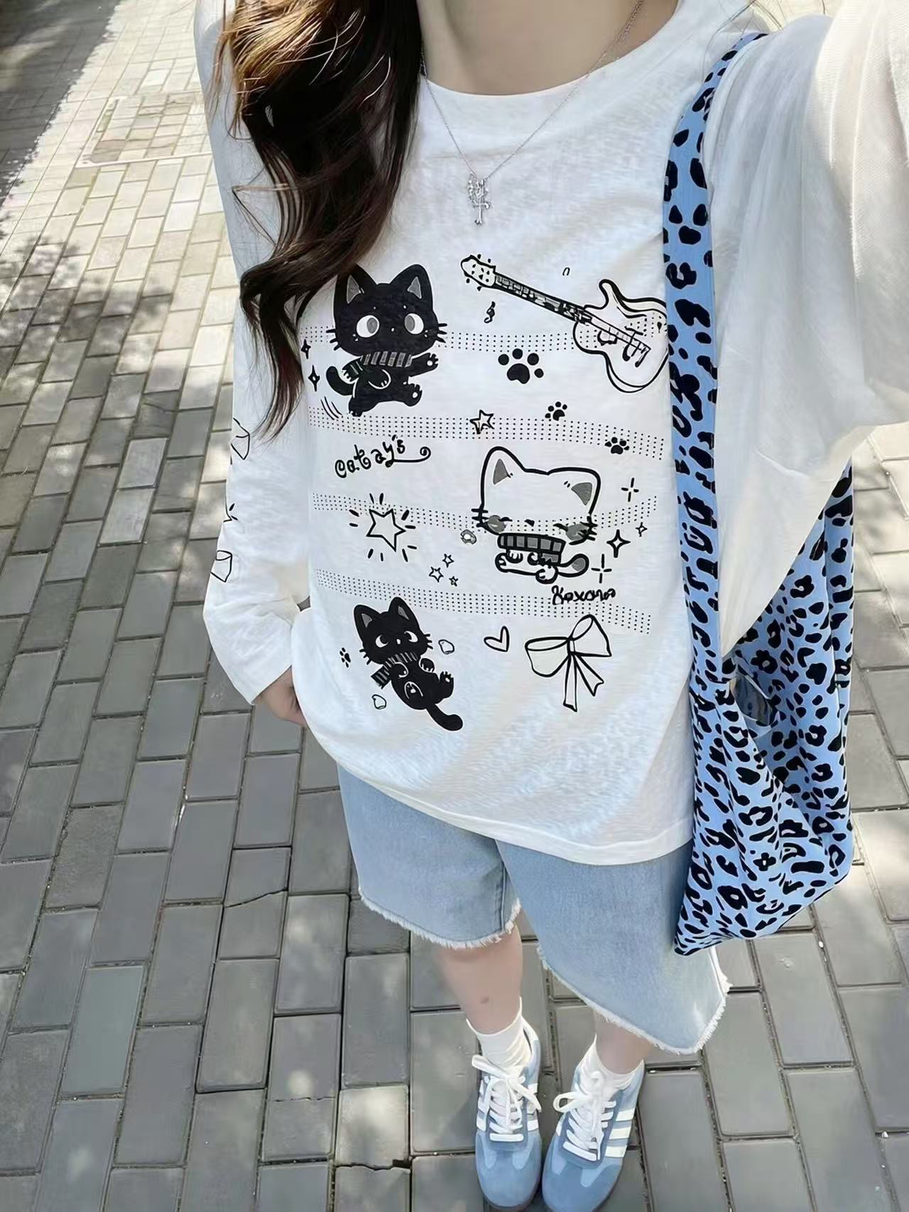 한 부서 비스듬한 어깨 티셔츠 자외선 차단 기본 셔츠 블라우스