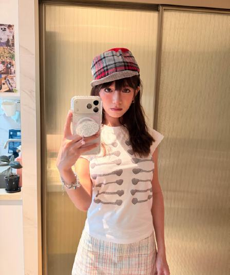 아메리칸 레트로 순면 긍정적 인 어깨 라운드 넥 프린트 반팔 티셔츠