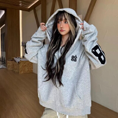 批发美式高街刺绣开衫卫衣男女2026新款春秋国潮牌连帽<b class='q'>情侣</b><b class='q'>外套</b>