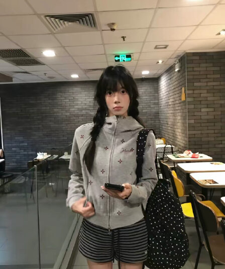 얇은 스타일 순수한 Mianhua 면 복합 후드티 여성