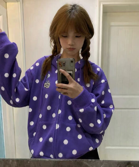 순수한 Mianhua 면 복합 자수 후드 지퍼 재킷 후드티
