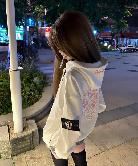 얇은 스타일 원본 부형제 이후 패키지 칼라 순수한 Mianhua 면 복합 후드티 여성