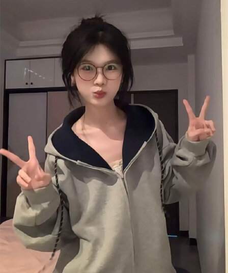 얇은 스타일 털이 있는 원본 것 순수한 Mianhua 면 복합 후드 티 스웨터 여성