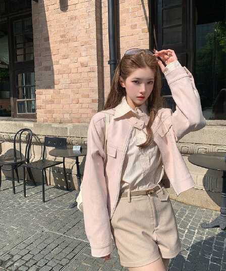 레트로 라운드 넥 모방 스웨이드 재킷 2026 새로운 여성 코트 한 부서 루즈핏 품격 캐주얼 쇼트 스타일 맨위