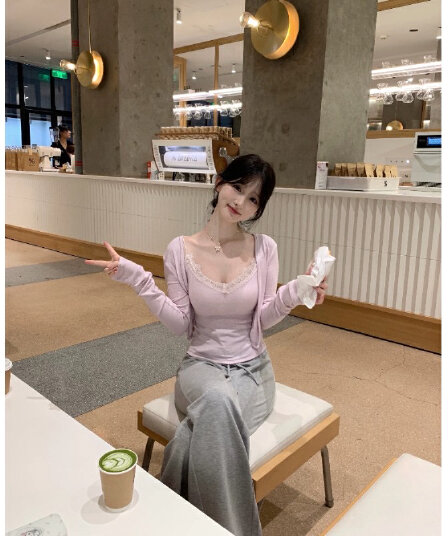 간판 레이스 그룹 진짜 착용 라이 경기 서울 포함 가슴 패드 슬립 오픈 가디건 한 부서