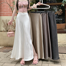 批发实拍～高级感醋酸缎面侧开叉鱼尾裙女2026春夏季高腰显瘦包臀长裙