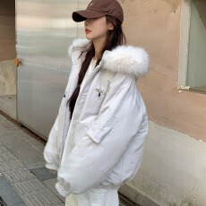 批发<b class='q'>明星</b><b class='q'>同款</b>大毛领派克羽绒棉服女2025新款冬季保暖加厚工装棉袄外套