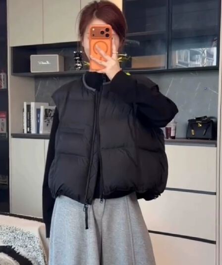 다운 코튼 베스트 여성 짧은 조끼 가을 겨울 새로운 2026 새로운 루즈핏 고급 센스 작은 키 어깨 외출용
