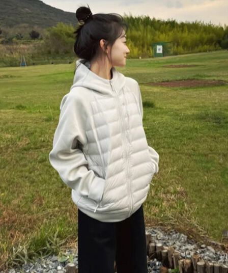 갈비 살 다운 재킷 얇고 가벼운 내피 여자 얇은 스타일 목화 진딧물 면 의류 겨울 패치워크 이른 봄 재킷 2026 새로운 두꺼움