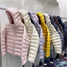 批发2026新款超好看轻薄排骨羽绒棉服女连帽短款保暖龟背冬季外套女