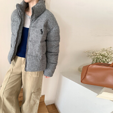 批发麻花肌理感2026冬季新款羽绒棉服立领韩系休闲女短款面包服外套
