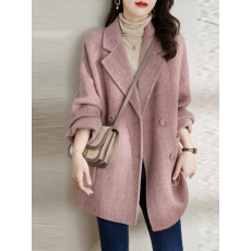 批发大码女装中长款西装外套女2025秋冬微胖mm韩版宽松<b class='q'>显瘦</b>呢子大衣潮